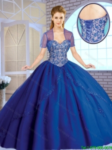 2016 Classical Beading Sweetheart Quinceanera Gowns in Royal Blue