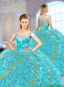 2016 Exclusive Beading and Ruffles Quinceanera Gowns in Multi Color
