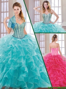 2016 Hot Sale Beading and Ruffles Quinceanera Dresses with Sweetheart