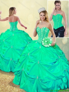 Beautiful Beading and Pick Ups Detachable Quinceanera Dresses with Lace Up