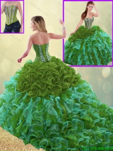 Exquisite Sweetheart Quinceanera Gowns with Beading and Ruffles