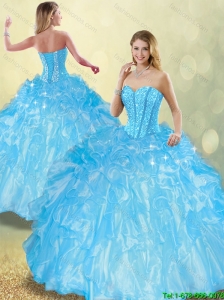 Perfect Ball Gown Sweet 16 Dresses with Beading and Ruffles