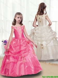 New Style Off the Shoulder Flower Girl Dresses  with Appliques for 2016