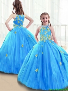New Arrivals High Neck Little Girl Pageant Dresses with Beading for 2016