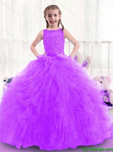 New Style Little Girl Pageant Dresses with Bateau for 2016