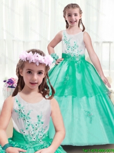 Modest Scoop New Style Little Girl Pageant Dresses with Appliques for 2016