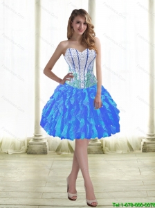 Discount Ball Gown Prom Dresses with Beading and Ruffles for 2015