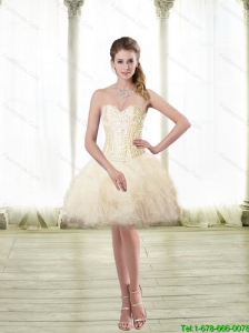 Luxurious Sweetheart Prom Dresses with Beading and Ruffles