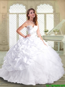 Gorgeous Brush Train Quinceanera Dresses  with Beading and Pick Ups