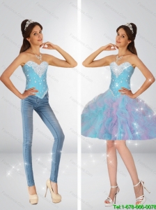 Perfect Multi Color Detachable Prom Dresses with Beading and Ruffles 135.52