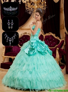 New Arrival Strapless Quinceanera Gowns with Pick Ups and Ruffles