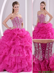 Pretty Hot Pink Ball Gown Sweetheart Quinceanera Dresses