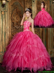 Clearance Ball Gown Floor Length Hot Pink Quinceanera Dresses