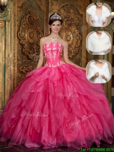 Popular Strapless Quinceanera Dresses with Appliques and Ruffles