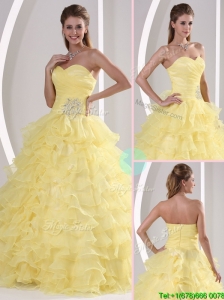 Gorgeous Sweetheart Sweet 16 Dresses  with Appliques and Ruffled Layers