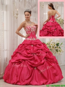 Puffy Ball Gown Sweetheart Appliques Quinceanera Dresses