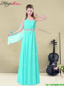 Elegant One Shoulder Elegant Bridesmaid Dresses in Apple Green