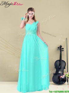 Gorgeous Empire Bridesmaid Dresses with Belt in Apple Green