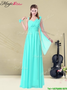Low price Floor Length Elegant Bridesmaid Dresses in Apple Green