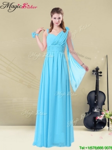 Simple Floor-length Straps Ruching Bridesmaid Dresses