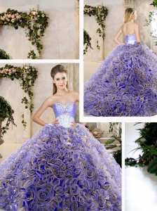 Hot Sale Ruffles Lavender Sweet 16 Dresses with Beading