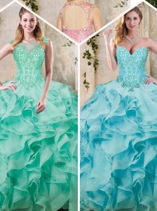 Popular Sweetheart Quinceanera Dresses with Appliques and Ruffles