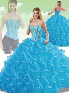 Cute Sweetheart Detachable Quinceanera Dresses with Beading and Ruffles