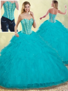 Cute Puffy Sweetheart Detachable Quinceanera Dresses with Beading