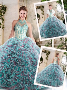 Pretty Halter Top Quinceanera Dresses with Appliques