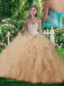 2016 New Style Ball Gown Sweet 16 Dresses with Beading and Ruffles