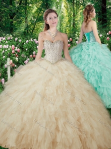 2016 Pretty Ball Gowns Beading and Ruffles Sweet 16 Dresses