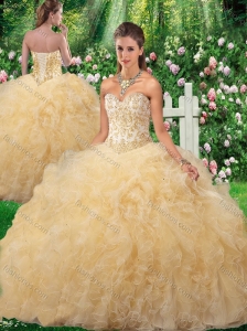Luxurious Ball Gown 2016 Quinceanera Gowns in Champagne