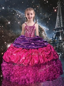 Gorgeous Ball Gown Straps Little Girl Pageant Dresses for 2016