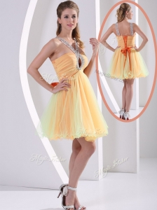 2016 Beautiful Straps Mini Length Beading Prom Dresses