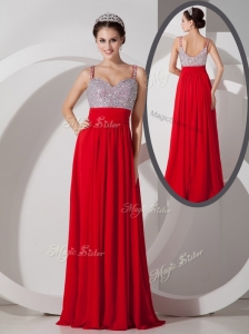 Classical Empire Straps Beading Prom Dresses for Evening