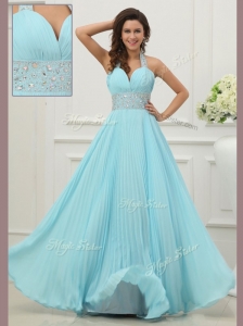 Fashionable Halter Top Prom Dress with Beading and Paillette
