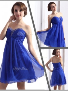 Perfect Sweetheart Beading Short Prom Dresses in Blue