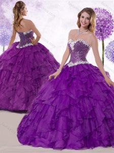 Low Price Ball Gown Sweetheart Quinceanera Dresses with Ruffles and Sequins