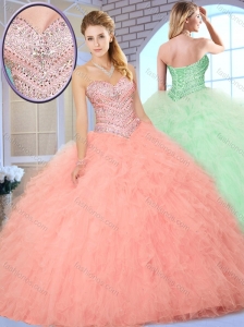 2016 Cute Ball Gown Quinceanera Dresses with Beading and Ruffles