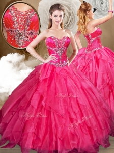 Cute  Ball Gown Sweet 16 Quinceanera Dresses with Beading and Ruffles