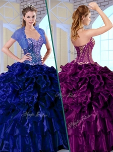 Clearance Ball Gown Sweetheart Quinceanera Dresses with Ruffles and Appliques
