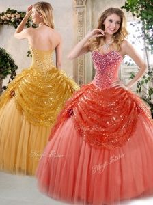 Discount  Floor Length Beading and Paillette Quinceanera Dresses for Winter