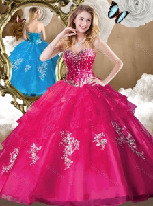 Discount Beading Quinceanera Gowns with Appliques for 2016