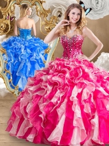 Discount Beading and Ruffles Sweet 16 Quinceanera Dresses in Multi Color