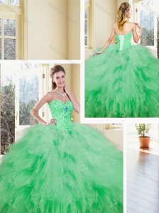 Unique Sweetheart Beading and Ruffles Quinceanera Dresses