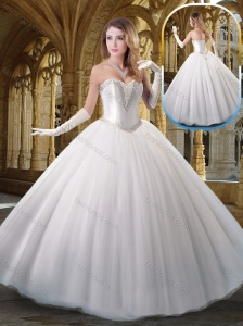 2016 Cheap Sweetheart White Wedding Dresses with Beading and Sequins