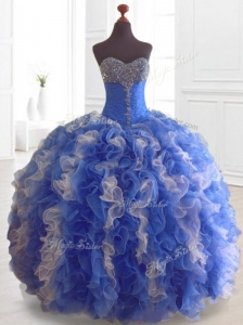 2016 Modest Beading and Ruffles Multi Color Quinceanera Dresses