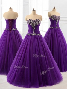 2016 Pretty Beading A Line Sweet 16 Dresses in Purple