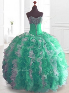 Cheap Ball Gown Sweet 16 Dresses with Beading and Ruffles