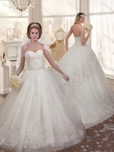 Elegant Sweetheart Sequins Wedding Dresses with Court Train 2016